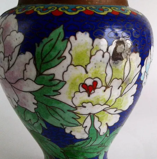 Колекційна антикварна ваза клуазоне Cloisonne мідь XIX століття Де купити