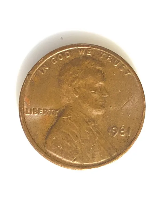 #650 США 1 цент 1981 Лінкольн Цент (без мітки монетного двору) Ціна