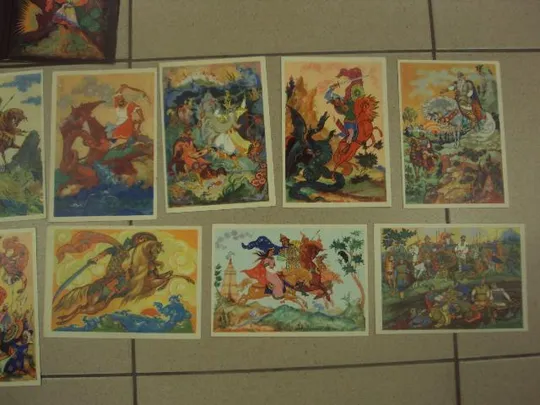 набор открыток былины 1964 суркова палех 11 шт №13272 Де купити