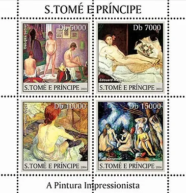 Сан Томе и Принсипи-Обнажённая Живопись - 2004.Чистый полный красивый комплект .MNH. Де купити