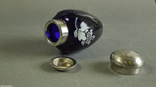 Чайниця банка для чаю синя кобальтова радянське скло Вживане Недорого