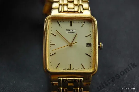 стильные часы SEIKO мех.7N22 30м. дата. подзолото Де купити