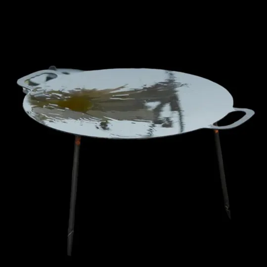 Садж сковорода для открытого огня 50 см на ножках 28 см, очаг для костра Де купити