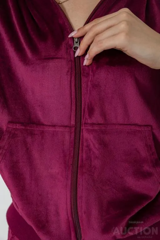 Спорт костюм женский велюровый, цвет бордовый, 244R9110 Де купити