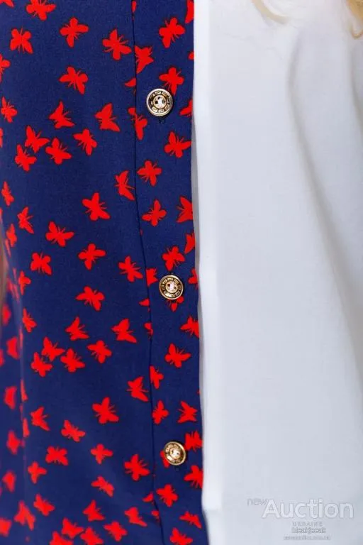 Блуза с принтом, цвет темно-синий, 230R99-11 Де купити