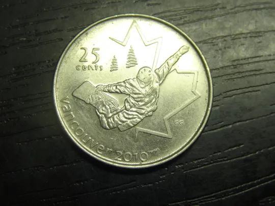 25 центів 2008 Канада Ванкувер 2010 - Сноуборд Ціна