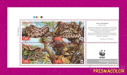 фото, ** УКРАИНА 2002 N445А-448А сцепка Полоз С КУПОНОМ УГЛОВАЯ