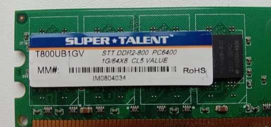Планка памяти SST DDR2-800 PC6400 1G/64X8 CL5 VALUE Рабочая б/у Інтернет-аукціон