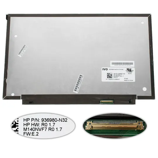 Матриця 14.0 M140NVF7 R0 (1920*1080, 40pin(eDP, IPS, 120HZ), LED, SLIM (без планок та вушок), матова, роз'єм праворуч знизу, для Ціна