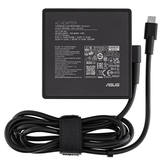 Оригинальный блок питания для ноутбука ASUS TYPE-C 130W, квадратный, черный (нужен кабель!) З аукціону