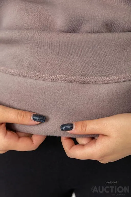 Худи женский на флисе, цвет темно-бежевый, 241R3210 Недорого