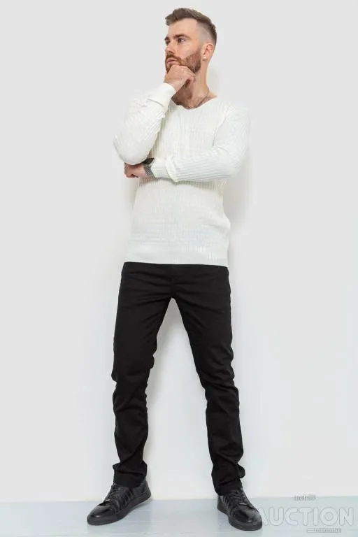 Купити Свитер мужской однотонный, цвет молочный, 235R1394