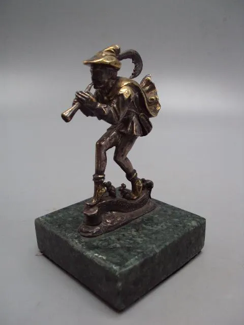 Фигурка серебро на подставке Rattenfanger von Hameln Нильс и крысы сказка Волшебная дудочка №14272 Характеристики