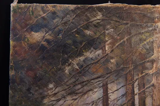 Картина Пейзаж лес, деревья, подписная F.S. Холст масло 65,5 х 50 см №220 Характеристики