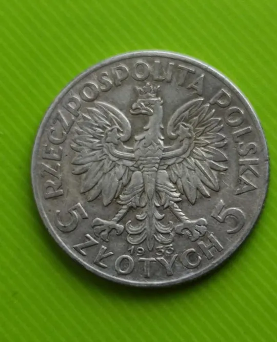 Купити Монета 5 злотых 1933 года серебро Ядвига Польша pt834.
