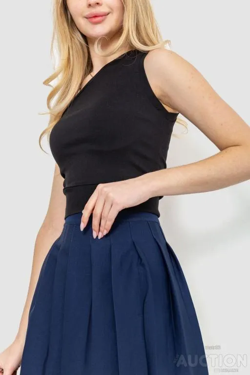 Топ однотонный стрйчевый, цвет черный, 186R032 З аукціону