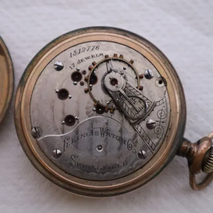 фото, Карманные часы illinois watch co 17 jewels