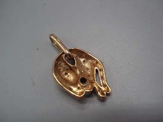 Подвеска кот кошка кулон пума пантера золото клеймо 585 проба Украина камни фианит вес 6,92 г №14712 Інтернет-аукціон