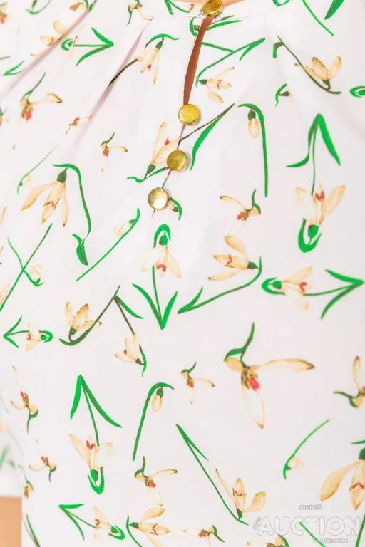 Блуза с цветочным принтом, цвет розово-зеленый, 230R112-5 Де купити