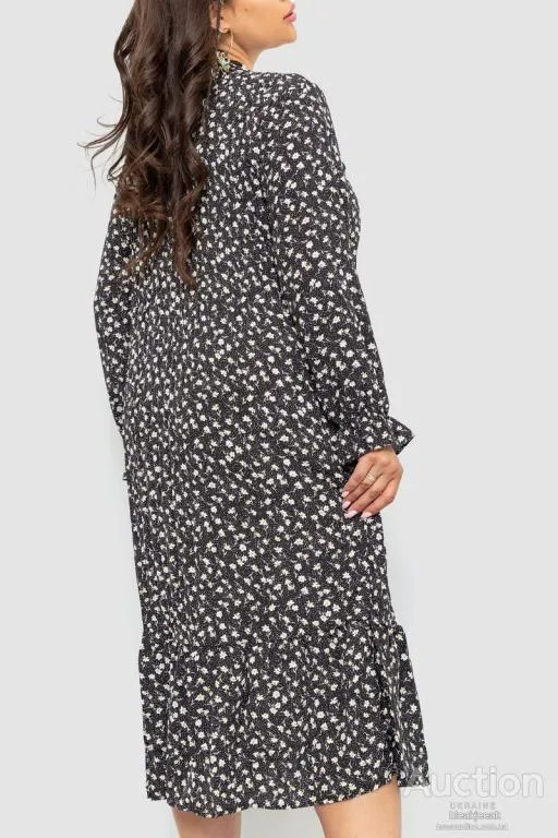 Платье шифоновое с принтом, цвет черный, 204R201-1 Продаж