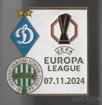 фото, Футбол значок ФК Динамо Киев Украина - Ференцварош Венгрия Лига Европы  2024-25