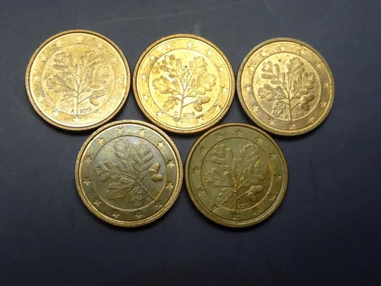 1 євроцент Німеччини 2015 (всі монетні двори) нечасті Ціна