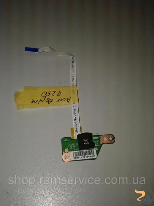 Кнопка включення для ноутбука Acer Aspire 7250, *08N2-1DM1G00 REV:2.0, б/в Ціна