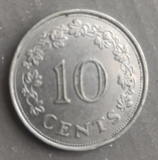 10 центов 1972 год монета кораблик парусник ,Мальта nk226. Ціна