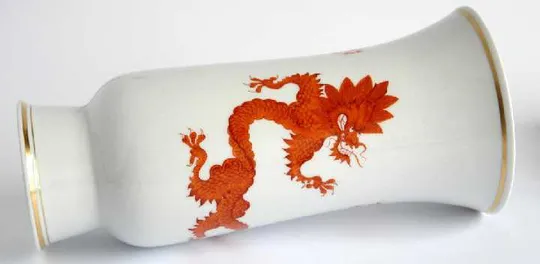 Антикварна ваза "Червоний Дракон Мін", 1964 рік, Meißner Porzellan Недорого