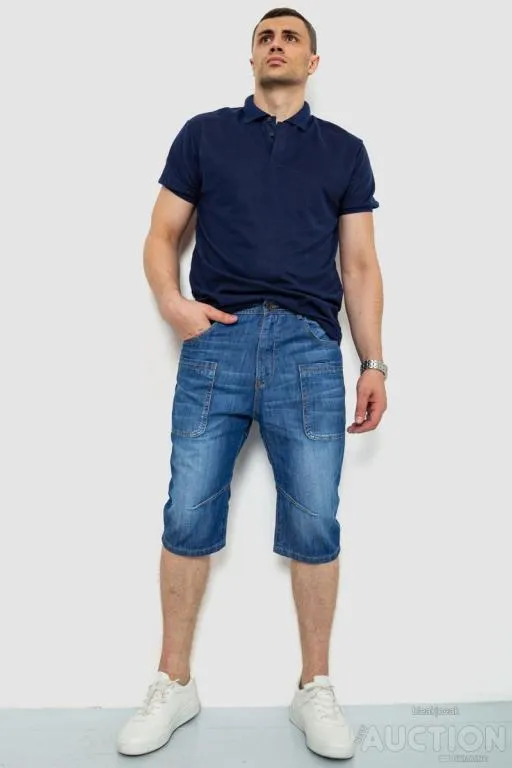 Купити Шорты мужские джинсовые 244R1040, цвет Синий