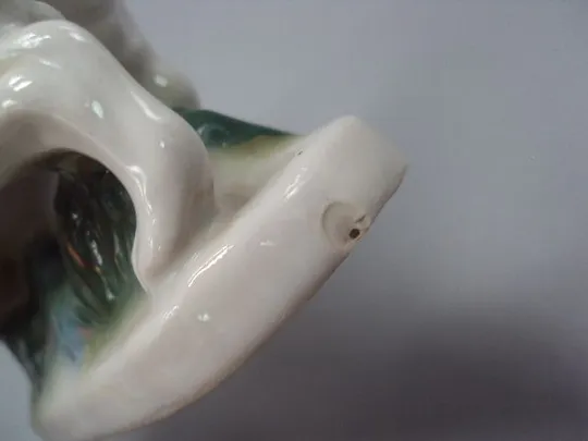 Фигура фарфор статуэтка Гжель собака лайка собачка высота 11,7 см №258 в Україні