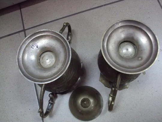 Спецовники сахарница и сливочник молочник Индия латунь №11426 Недорого