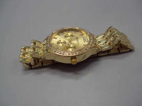 Мужские наручные часы Geneva quartz model SP68 кварц с браслетом длина 21,2 см №15893 Де купити