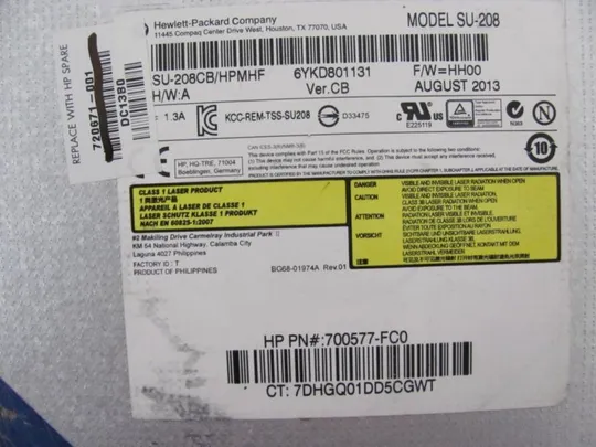 №259-19 DVD-привод 720671-001 для HP Pavilion 17-E оригінал Де купити