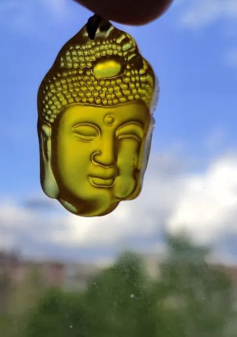 Новая Подвеска  кулон Голова Будды камень Натуральный желтый кристалл  gb536 Де купити