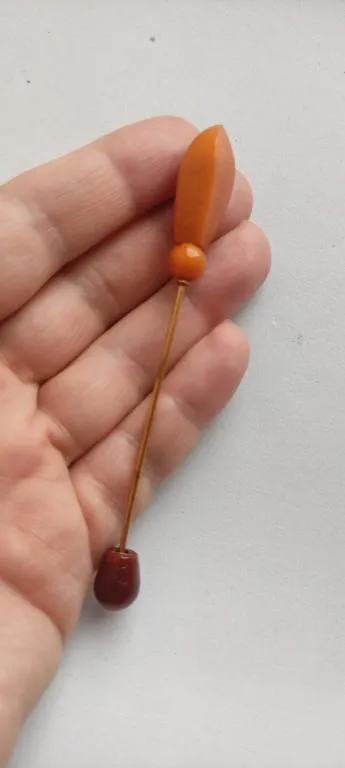 Купити Редкая шляпная булавка ,середина 20-го века, 2 сорта янтаря , хорошее состояние bk746