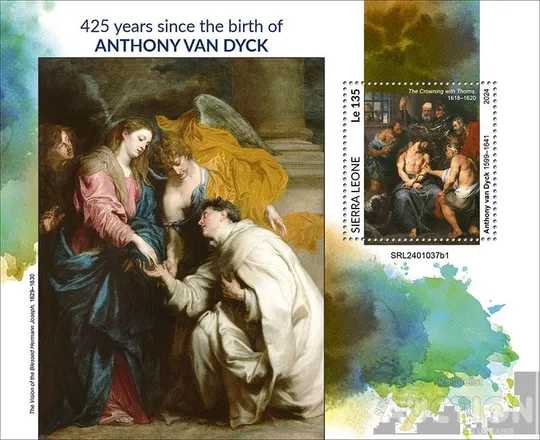 Сьерра Леоне-Антуан ван Дейк-2024.Чистый полный красивый комплект-2 Блока+М/Лист.  MNH. З аукціону