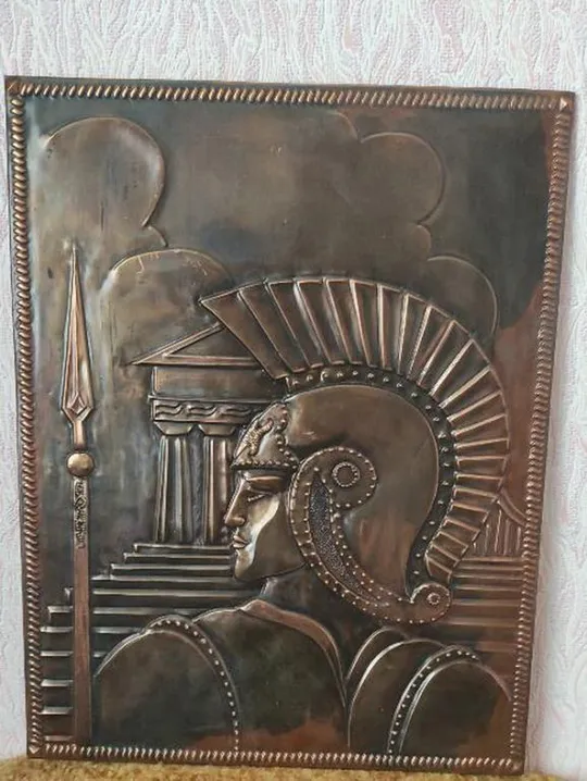 Купити Винтажная картина ВОИН древнего мира Медная чеканка СССР mk175