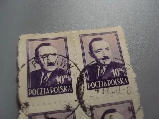 Купити марки сцепка Польша стандарт личности президент Болеслав Берут 1948 гаш №1901