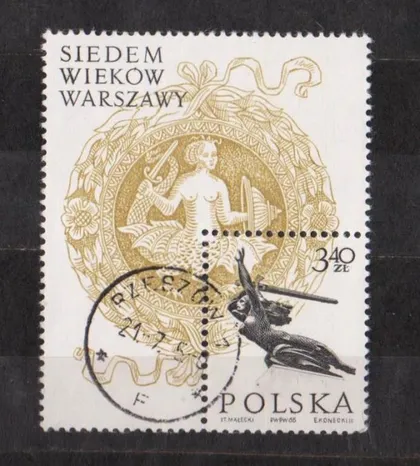 фото, 700 років ВАРШАВІ = 1965 р. = ПОЛЬША - ПОЛЬЩА = БЛОК - гаш. ##