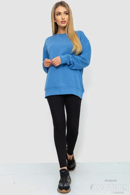 Купити Батник женский однотонный  двухнитка, цвет джинс, 129R0204