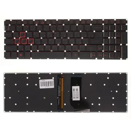 фото, Клавіатура для ноутбука ACER (Nitro: AN515-41) rus, black, без фрейма, підсвічування клавіш