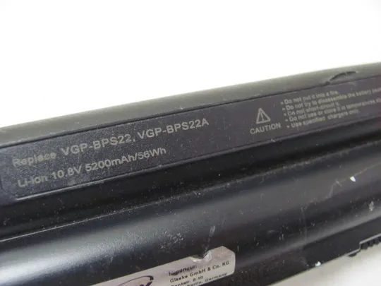 5229 акумулятор SONY VGP-BPS22 10.8V 56WH (Нетестовані! Розпродаж залишків!) НІМЕЧЧИНА З аукціону