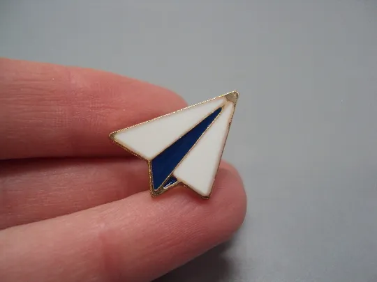 Значок пін лист літак паперовий літачок знак брошка №18429 Де купити