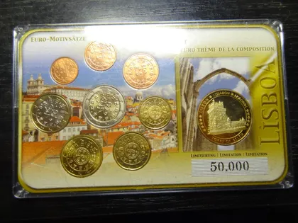 фото, Комплект євромонет Португалії 2004 UNC (повний комплект + медаль)