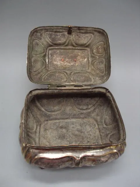 Шкатулка латунь посеребрение Варшава B.Henneberg warszawa братья Хеннеберг высота 13 см (№969) Продаж