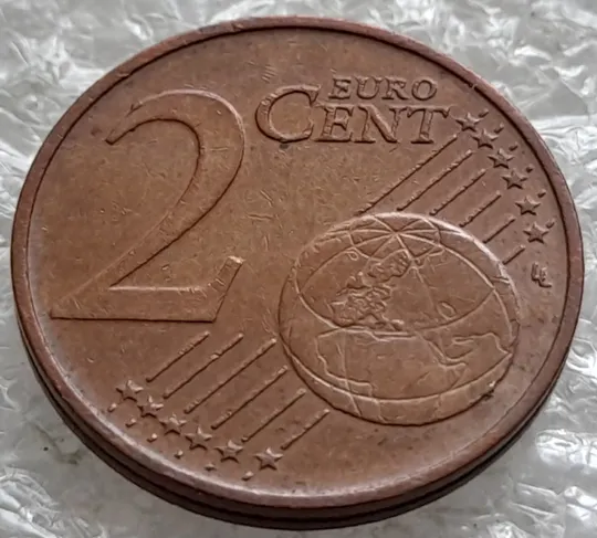 (2148) 2 євроценти 2002 Австрія викрошки на реверсі, брак (2 евроцента 2002 Австрия) Продаж