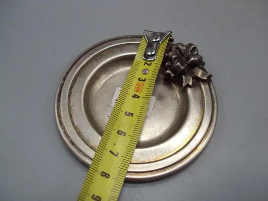 Купити Пепельница блюдце тарелочка с бантиком серебро 800 проба вес 21,71 г диаметр 7,9 см №14308