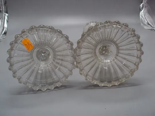 Подсвечники стекло пара Испания женщина и мужчина подсвечник девушка и кавалер лот 2 шт №14012 Продаж