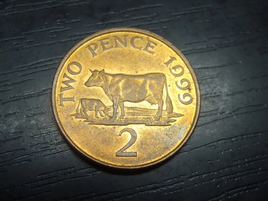 2 пенса 1999 Гернсі рідкісна Ціна